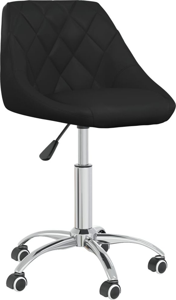 Zdjęcia - Krzesło VidaXL Obrotowe  stołowe, czarne, obite sztuczną skórą 