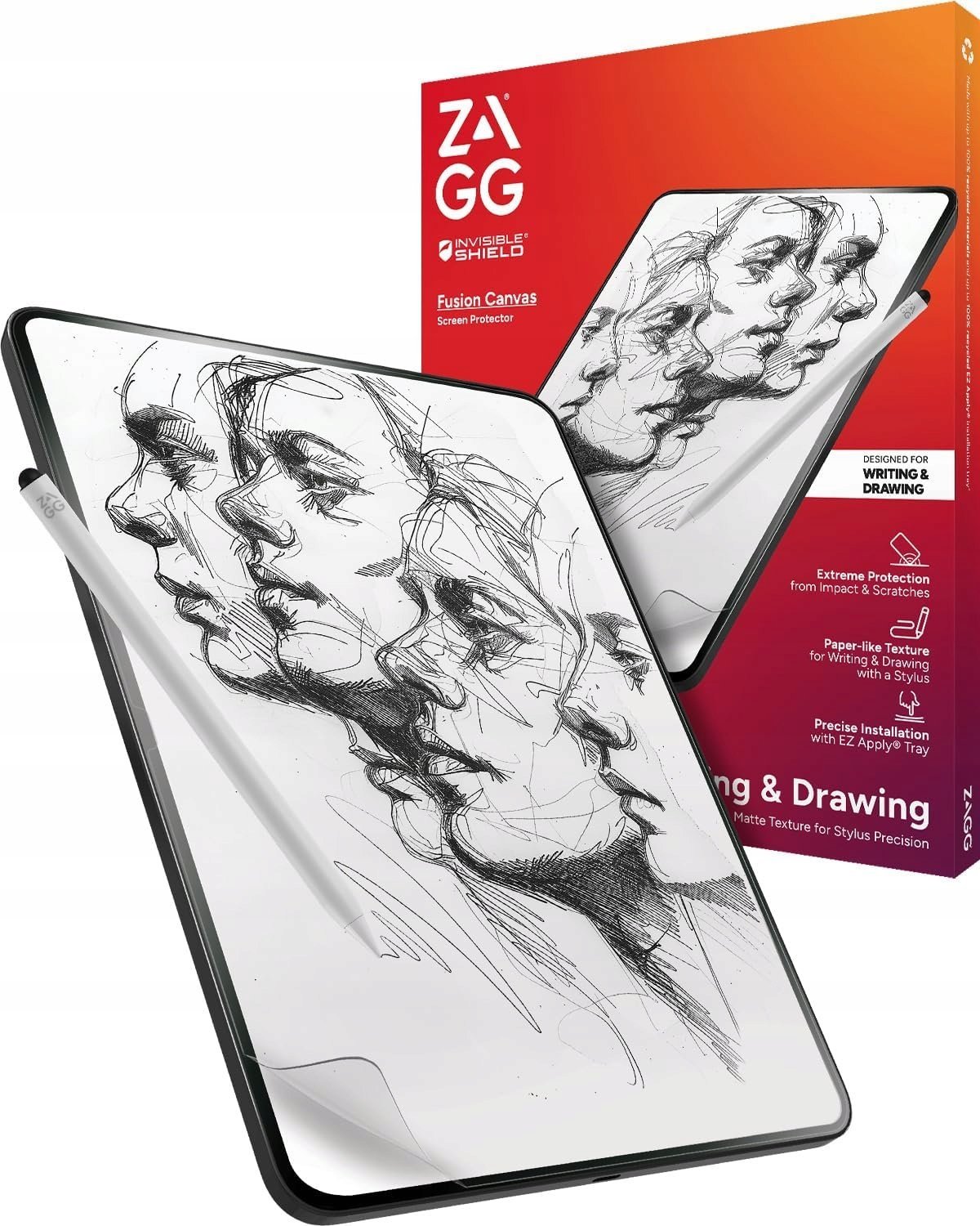 Zagg International ZAGG InvisibleShield Fusion Canvas - antybakteryjna folia ochronna imitująca papier do iPad Pro 11" M4 (2024)