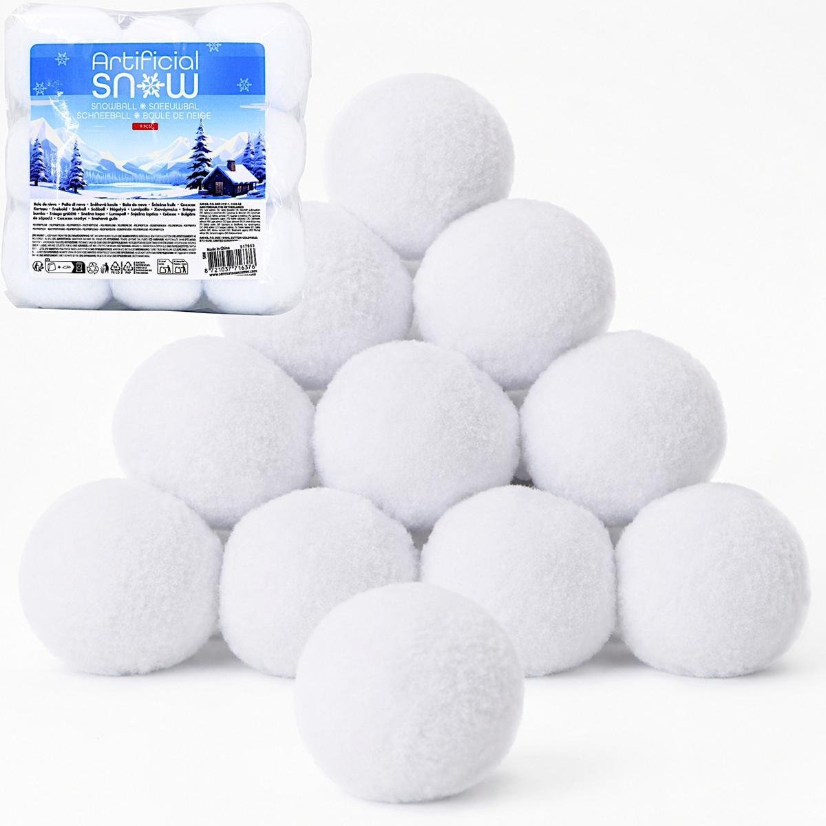 Dekoracja świąteczna Party Deco Sztuczne kulki śnieg do dekoracji 6CM 9szt