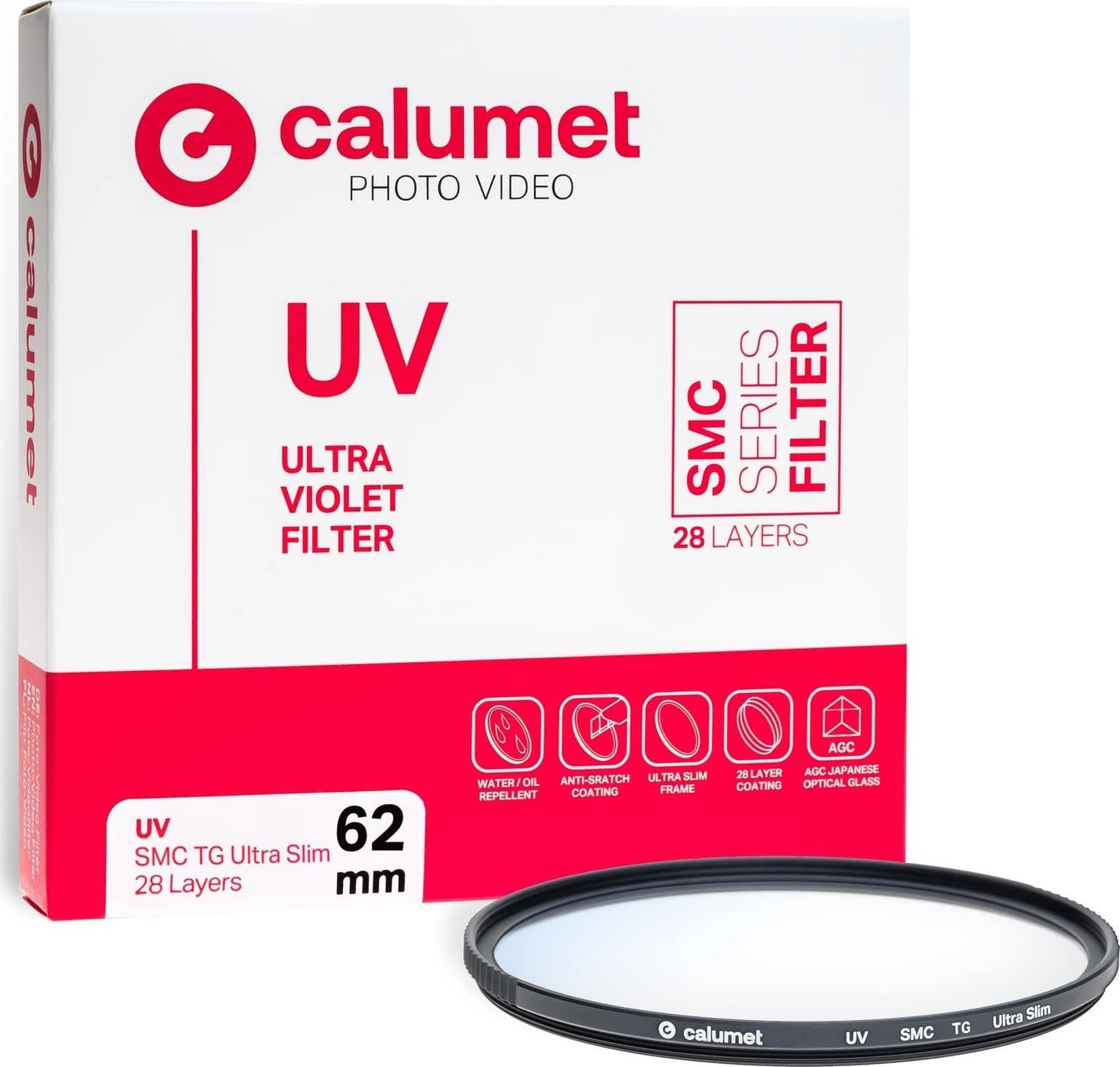 Filtr Calumet Filtr UV SMC TG 62 mm Ultra Slim 28 Layers