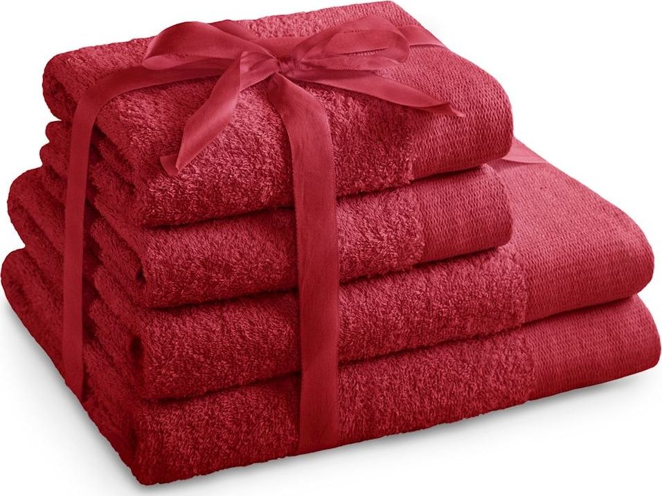 AmeliaHome TOWEL/AH/AMARI/D.RED/SET2*70x140+2*50x100
