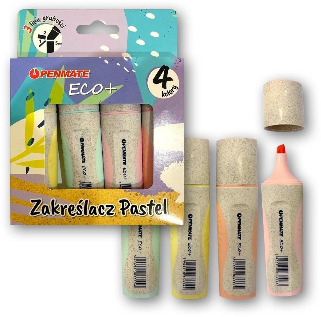 Penmate Zakreślacz pastelowy Ecco+* 4 kolory PENMATE