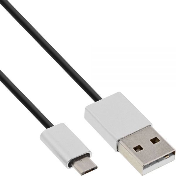Фото - Кабель InLine Kabel USB  USB-A - microUSB 1.5 m Czarny  (31715I)
