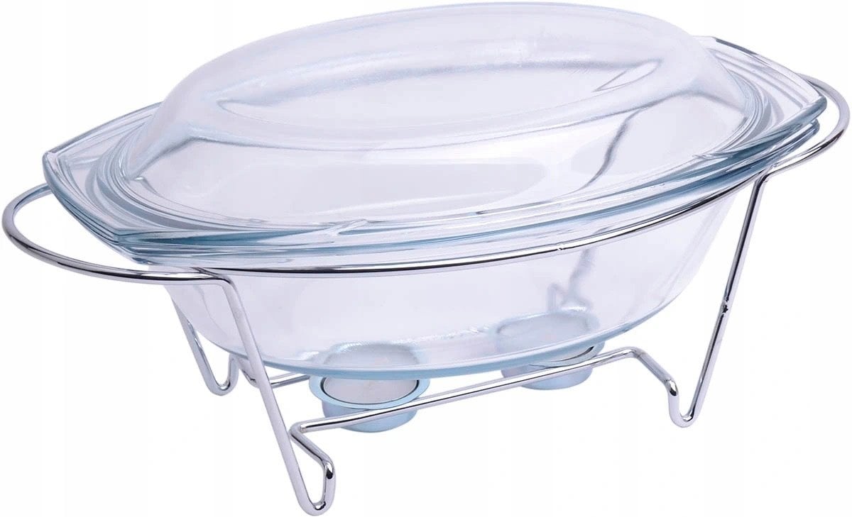 NACZYNIE ŻAROODPORNE OWALNE 2,9L Z PODGRZEWACZEM METALOWYM OWIJKA