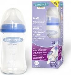 Lansinoh Butelka Szklana ze Smoczkiem Natural Wave 160 ml