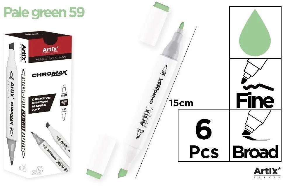 Marker Chromax z 2 końcówk. pale green 59 (6szt)