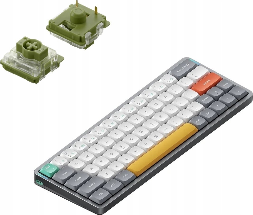 Klawiatura Nuphy - Air60 V2 Wireless Mechanical Keyboard - Bezprzewodowa Klawiatura Mechaniczna Slim Lunar Gray Moss