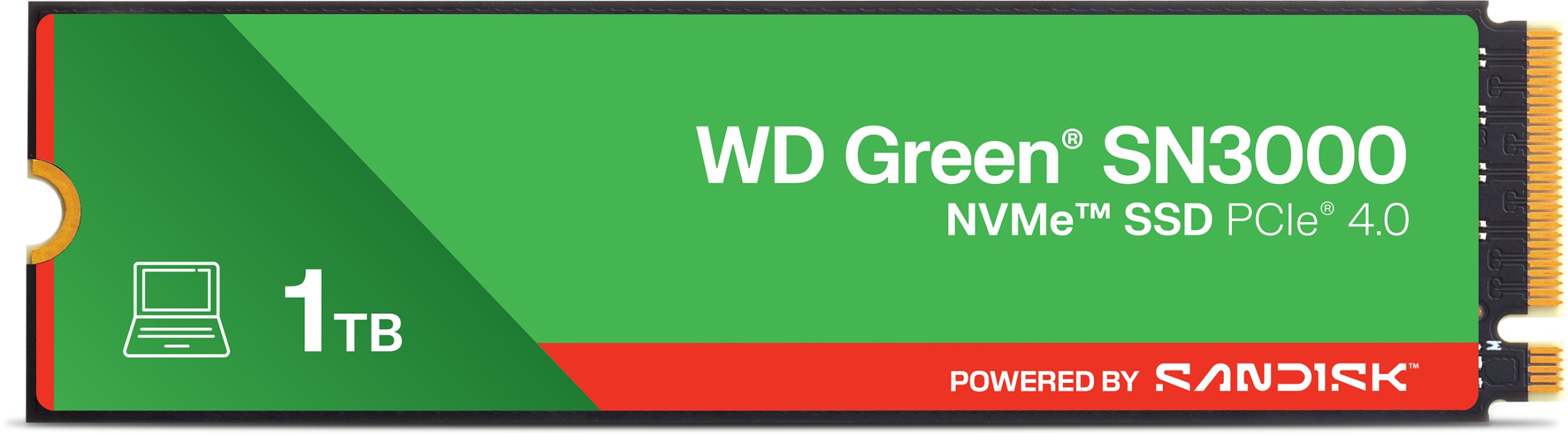 Dysk SSD SanDisk Green SN3000 1TB M.2 2280 PCI-E x4 Gen4 NVMe (WDS100T4G0E)