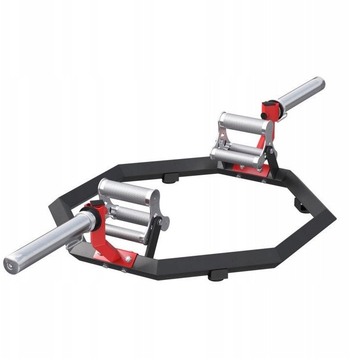 Multi Grip Trap Bar czarno-czerwony 50 mm zaciskowy 3 rodzaje chwytów