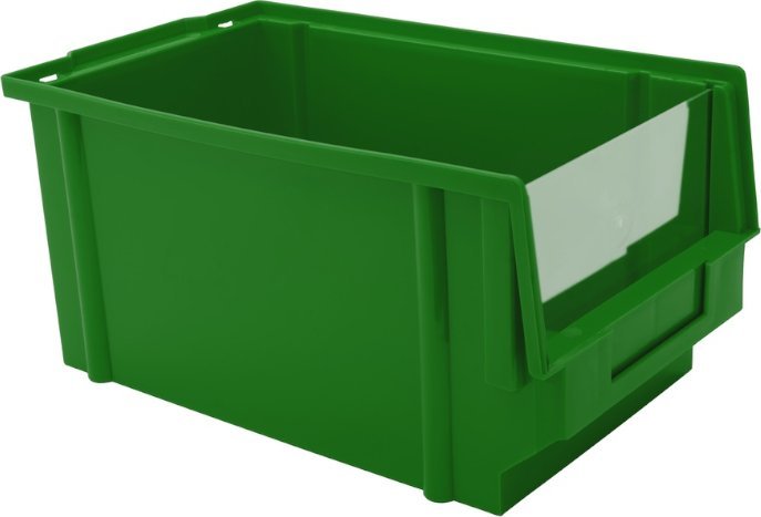 ECOabc Pojemnik plastikowy, warsztatowy, Wym: 298x179x149mm (kolor zielony)