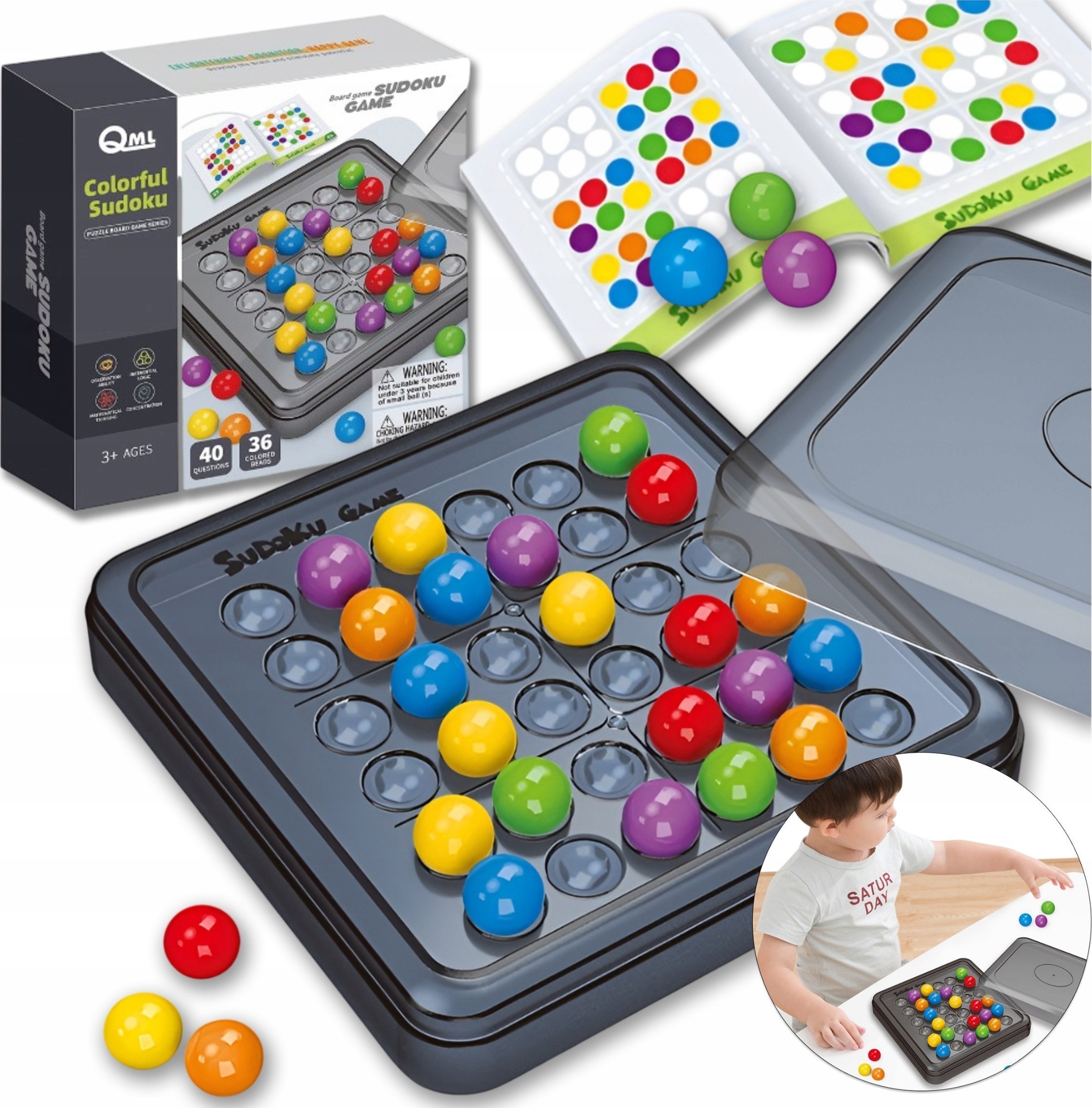 LeanToys Gra logiczna sudoku kolorowe kulki