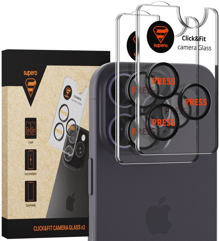 Szkło hartowane Supero do iPhone 14 Pro/14 Pro Max, z czarną ramką, 2 szt.