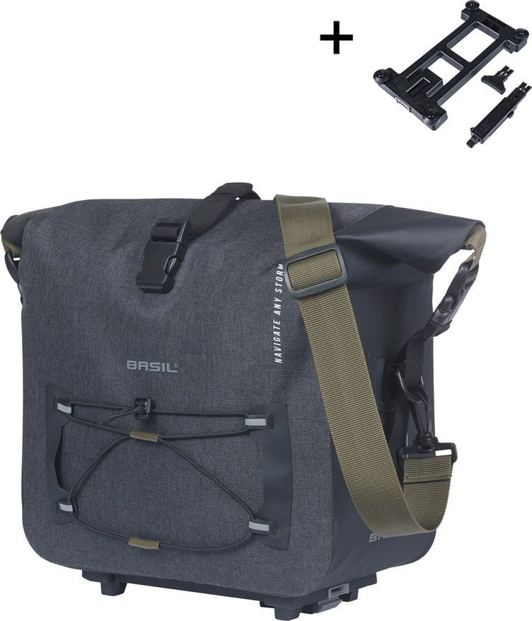 Basil Torba na bagażnik NAVIGATOR STORM, MIK z adapterem do mocowania, 13L, Wodoodporna, Czarna (NEW...