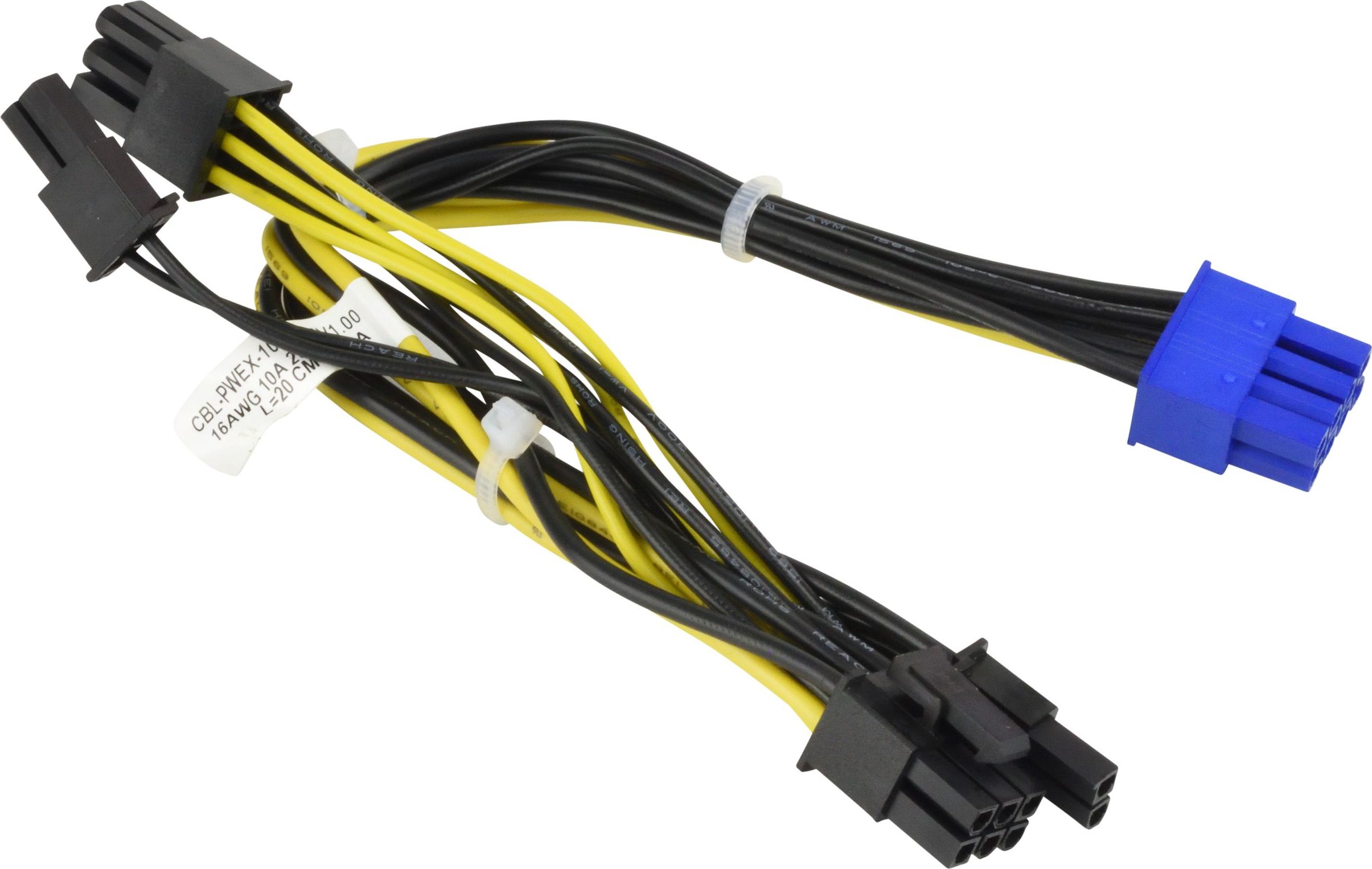 Фото - Кабель Supermicro PCIe 8-pin - PCIe 8-pin, 0.2m, Czarno-żółty  (CBL-PWEX-1017)