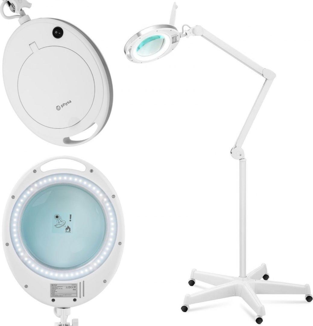 Physa Lampa lupa kosmetyczna ze szkłem powiększającym mobilna 5 dpi 60x LED śr. 127 mm