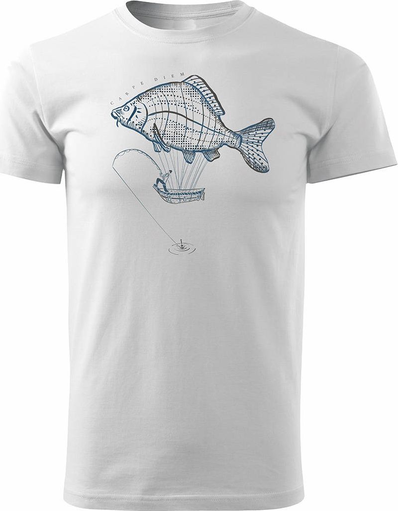 Topslang Koszulka na ryby dla wędkarza wędkarska fishing karp męska biała REGULAR M