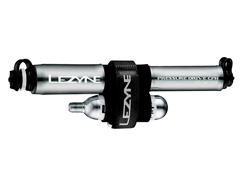 Lezyne Pompka ręczna Pressure Drive CFH HP 120psi metalowy przewód CO2 + 1x nabój gazowy 16g grafitowa (LZN-1-C2-PRCFH-V219)