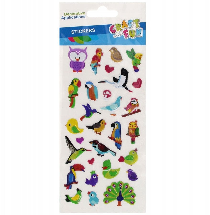 Craft with Fun NAKLEJ PUFFY ZWIERZ 105X245 CF PBH 12/288