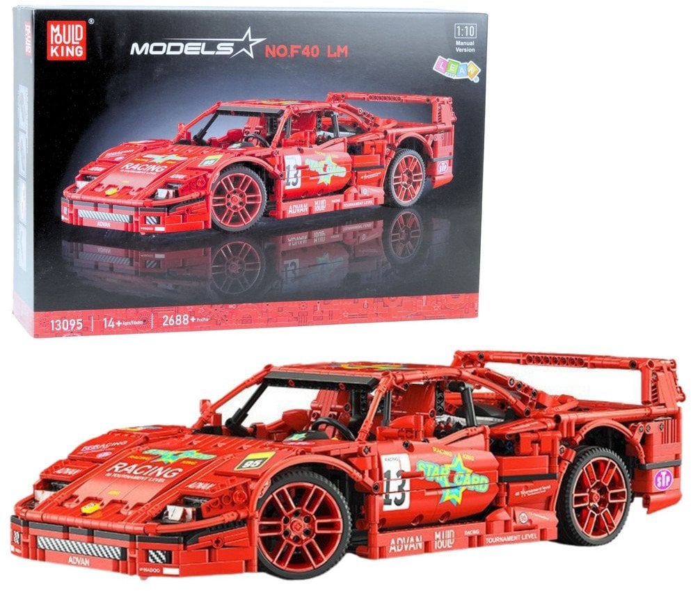 LeanToys Klocki Konstrukcyjne Samochód Sportowy Wyścigowy Czerwony 1:10 2688 el. LEAN Toys