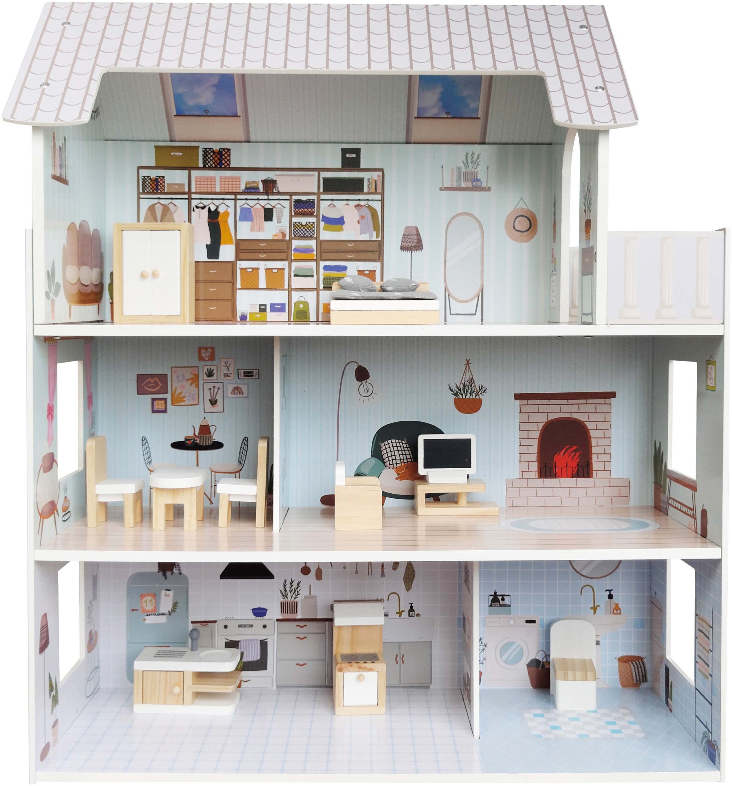 Фото - Усе для ляльок Drewniany domek dla lalek Rozalia z akcesoriami