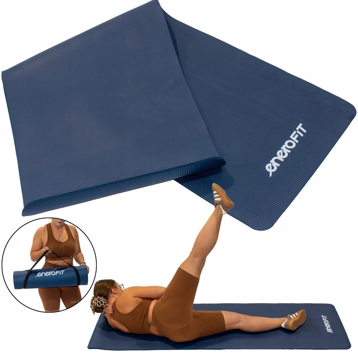 Eb Fit MATA FITNESS NBR ANTYPOŚLIZGOWA 183x61x1CM NIEBIESKA ENERO FIT