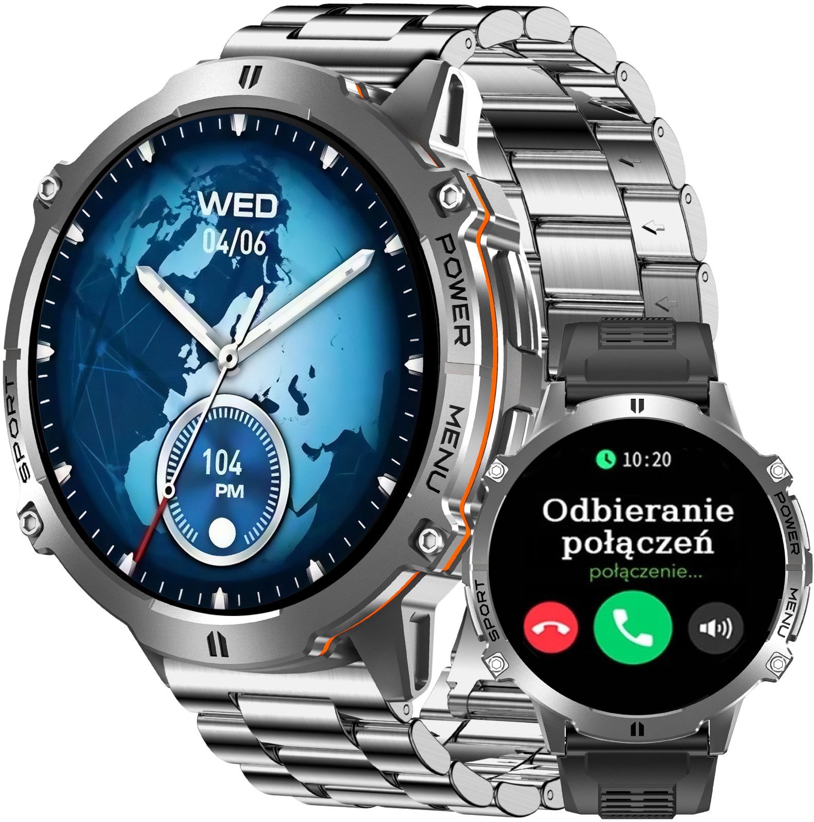 Smartwatch Gravity Męski połączenia kompas barometr chat AI (GT42-3)