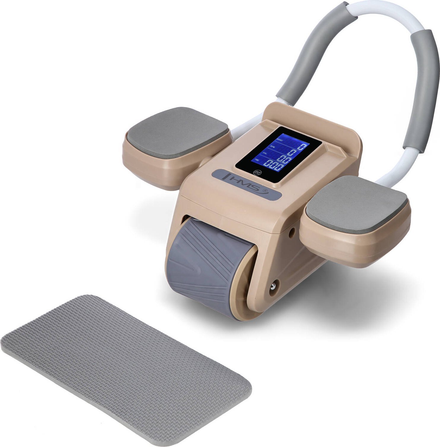 HMS KA08 BROWN ABS AUTOMATYCZNE KOŁO DO ĆWICZEŃ MIĘŚNI BRZUCHA Z WYŚWIETLACZEM LCD I ŁADOWANIEM