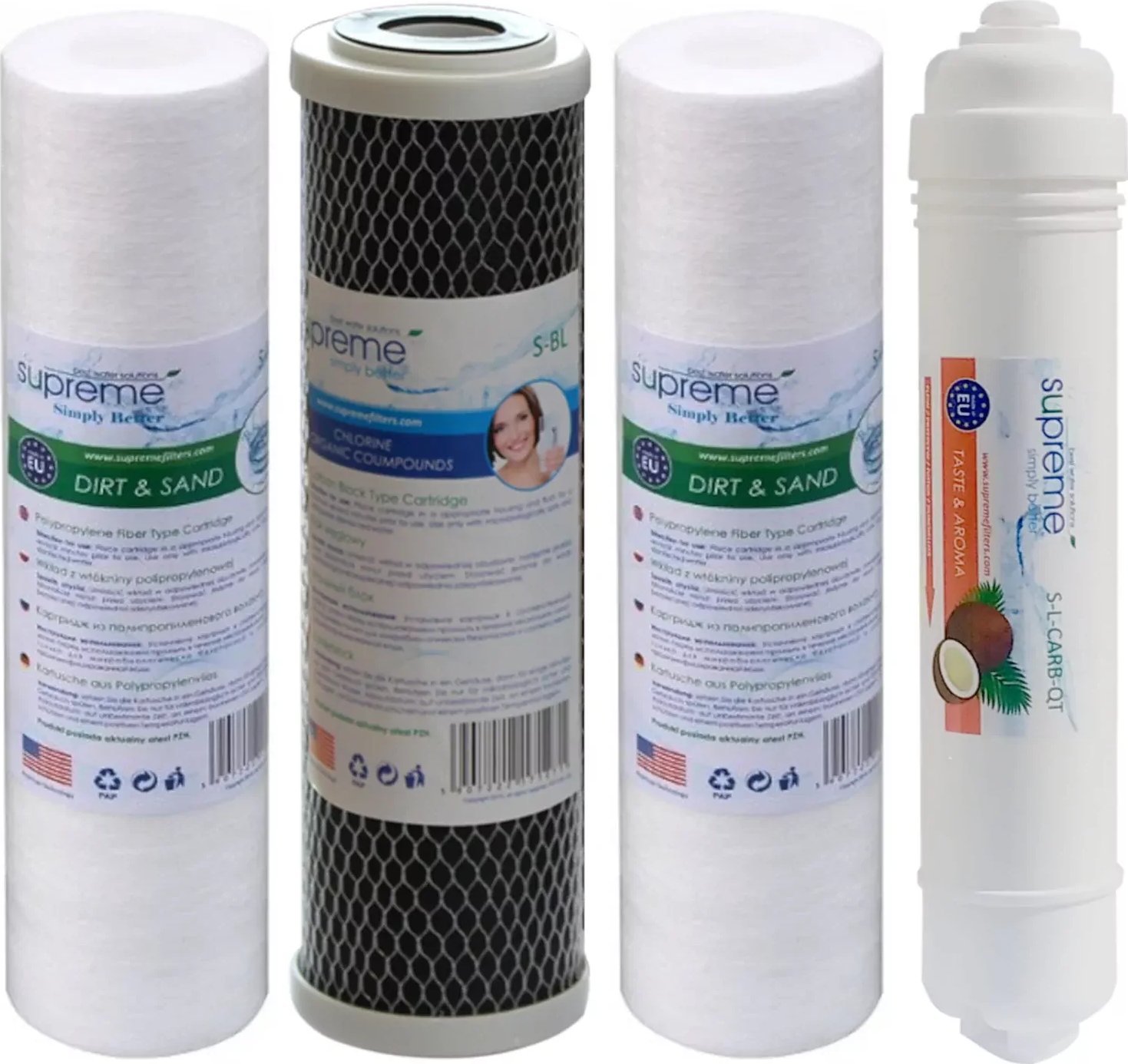 Supreme RO5 QT Komplet 4 wkładów do filtra odwróconej osmozy
