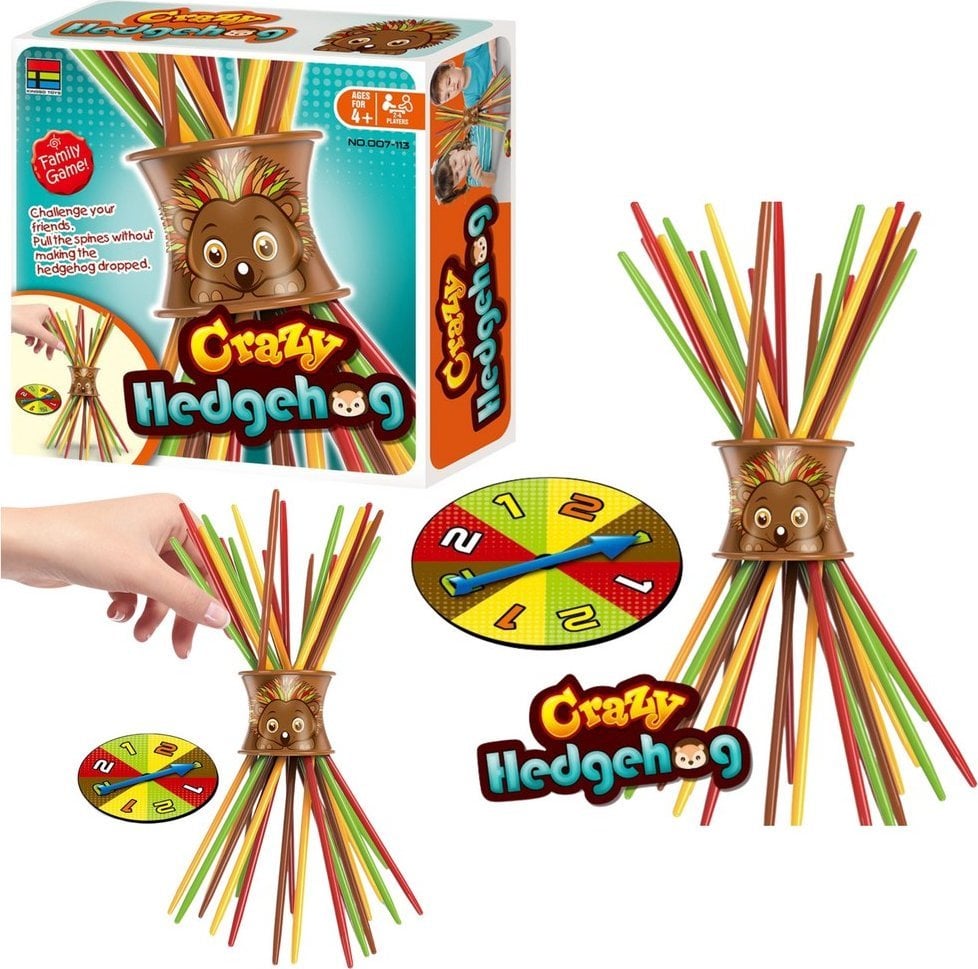 Gra Zręcznościowa Rodzinna Szalony Jeż Bierki Tarcza
