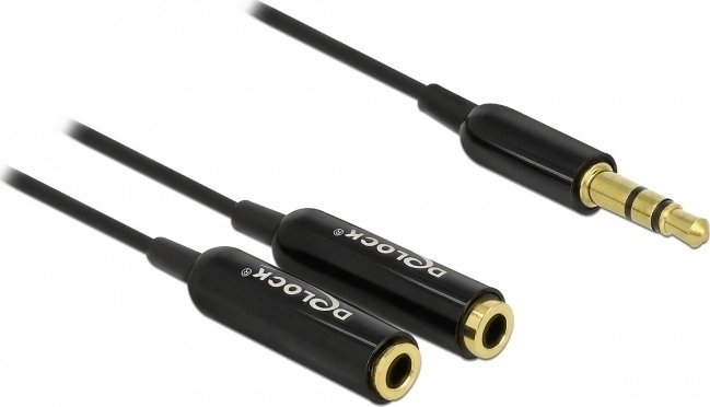 Kabel Delock Jack 3.5mm - Jack 3.5mm x2 0.2m czarny (65356)