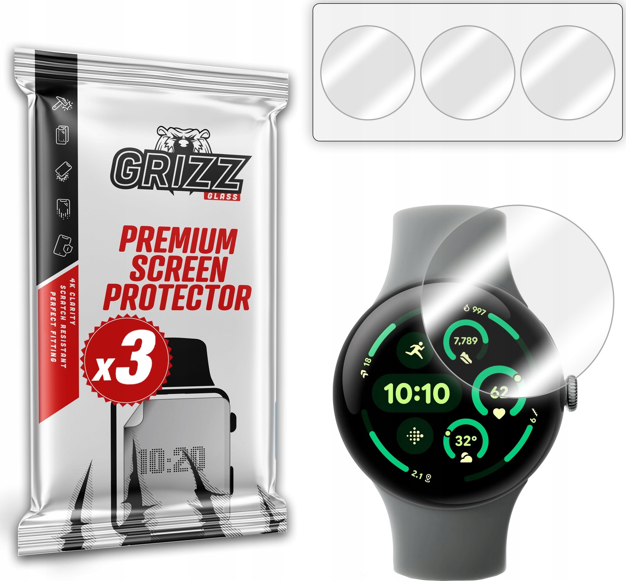 GrizzGlass Folia hydrożelowa GrizzGlass Hydrofilm do Google Pixel Watch 3 45mm