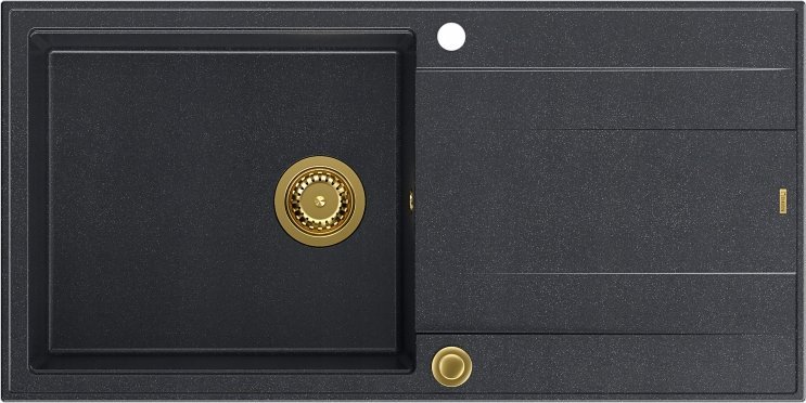 Zlewozmywak GraniteQ EVAN 146 XL zlewozmywak z syfonem Push 2 Open 1-komorowy z/o (1000x500x210; kom...