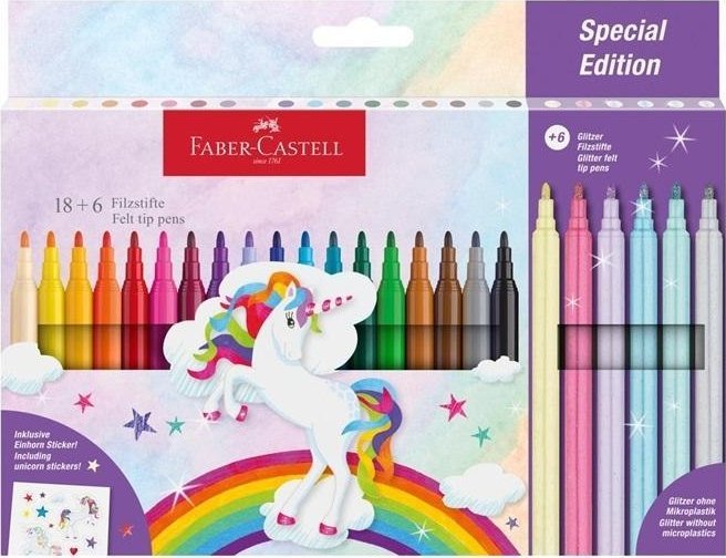 Faber-Castell Flamastry Unicorn 18+6 kol.