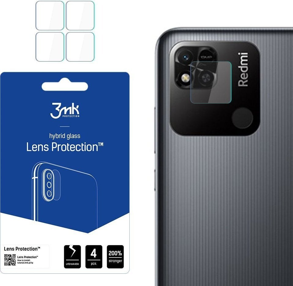 3MK Szkło hybrydowe na obiektyw aparatu Lens Protection Redmi 10A [4 PACK]