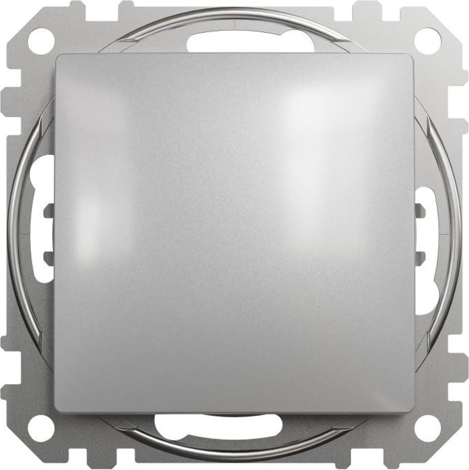 Schneider Electric Sedna Design, Przycisk 1-biegunowy, srebrne aluminium