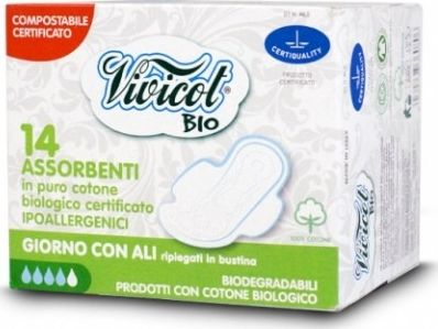 Vivicot BIO* Podpaski NA DZIEŃ, ze skrzydełkami 14szt