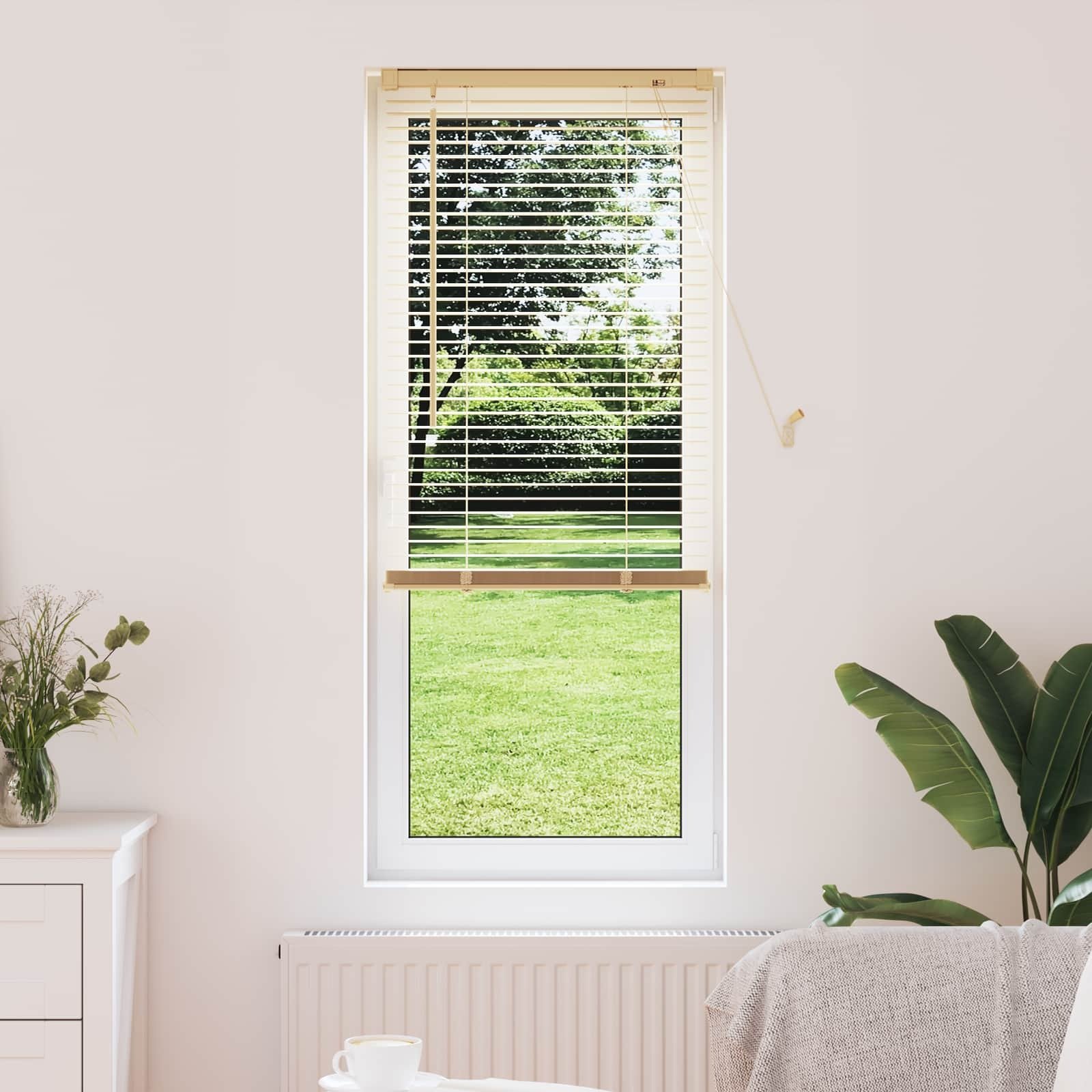 vidaXL Żaluzja wenecka Jasnobrązowy ze wzorem 150 x 50 cm PVC