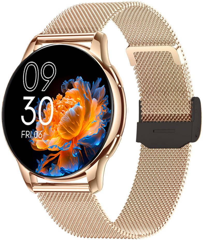 Smartwatch Rubicon Smartwatch damski Rubicon -Asturia- - AMOLED rozmowy BT tętno SpO IP67 złoty