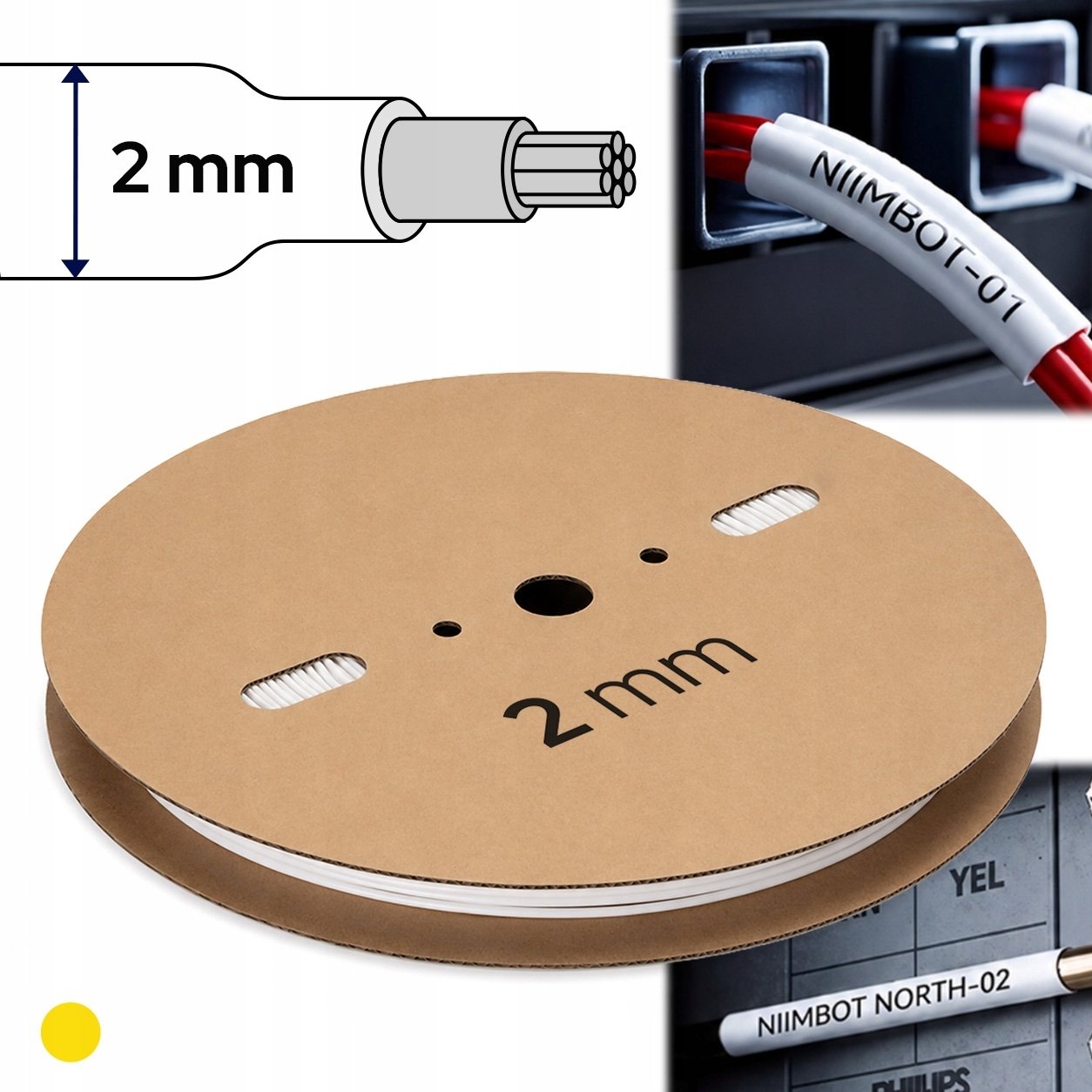 Niimbot Rurki termokurczliwe do drukarki Niimbot C1 oznaczanie kabli przewodów 2mm