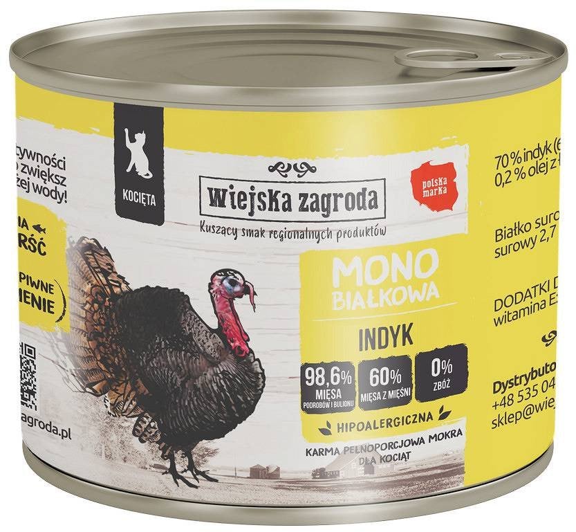 Wiejska Zagroda Monobiałkowa z indykiem 200g