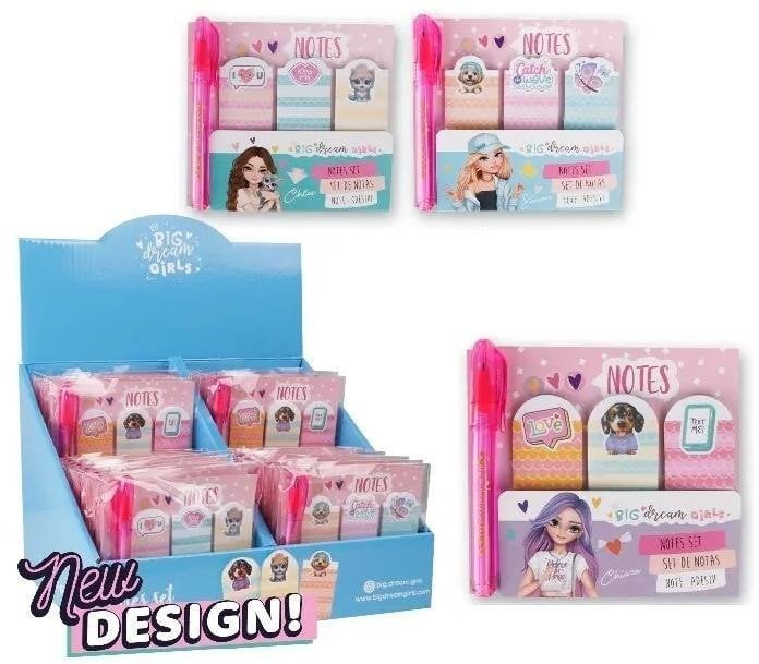 Karteczki samoprzylepne z mini długopisem MIX