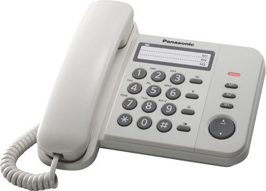 Telefon stacjonarny Panasonic Panasonic KX-TS520FXW, Corded phone, White / Standard phone with 3-line display, CLIP function, Phone list 50 names and
