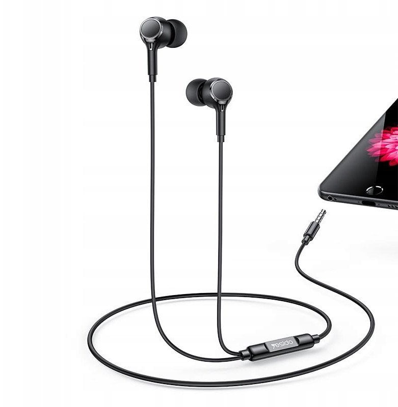 Słuchawki Yesido yesido Słuchawki Dokanałowe YH53 Aux 3.5mm 120cm, BLACK / CZARNY