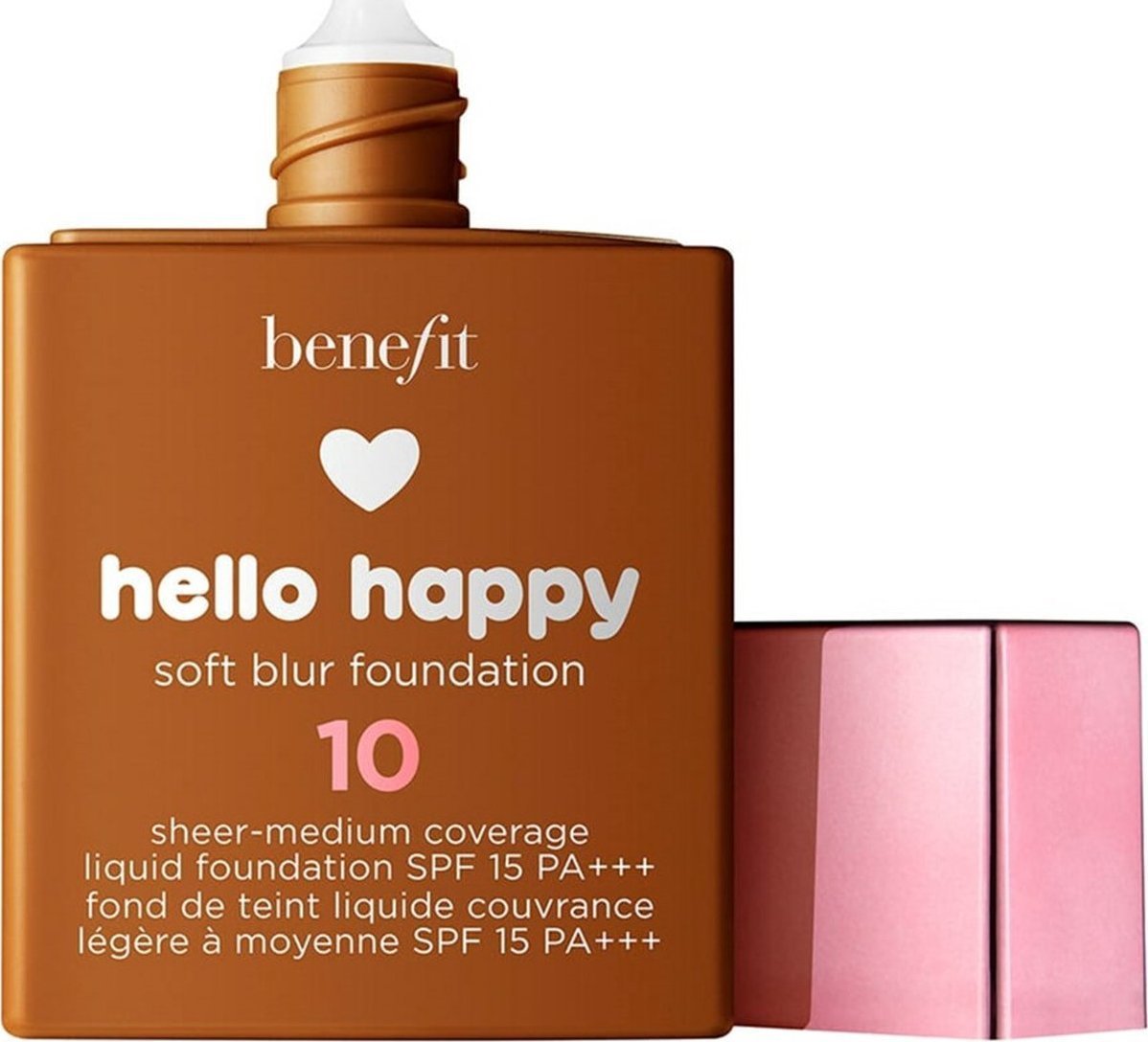 Benefit , Hello Happy Soft Blur, Matte Finish, Liquid Foundation, 10, Deep Warm, SPF 15, 30 ml For Women
