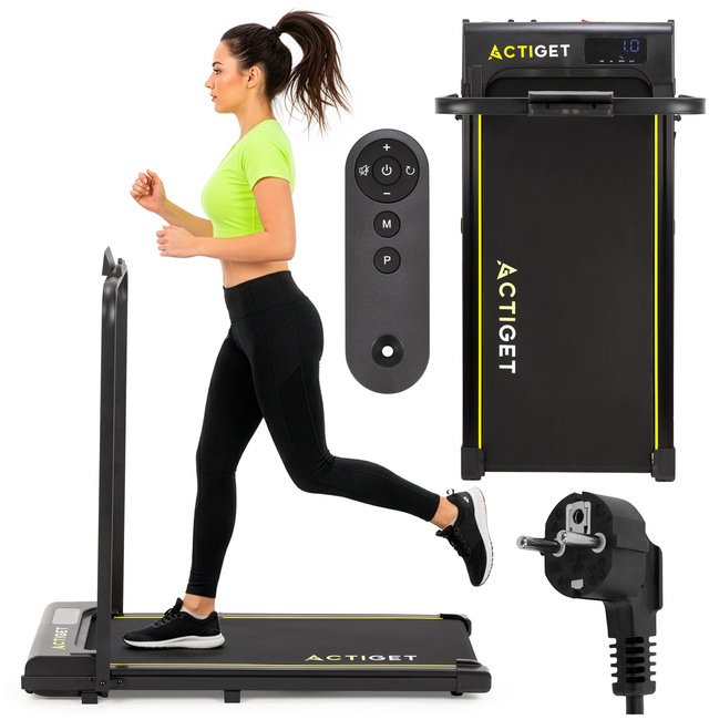 Bieżnia domowa elektryczna do biegania i chodzenia, z pilotem, 110 kg, składana, cicha praca UNIWERSALNY