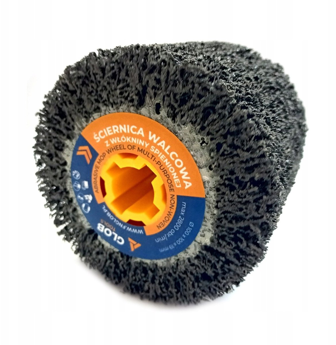 Glob Ściernica walcowa z twardej włókniny spienionej GLOB TOOLS 100x100x19mm granulacja 40 Satyniark...