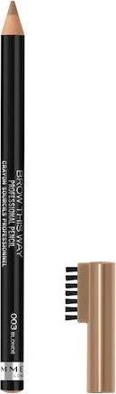 Rimmel RIMMEL_Brow This Way Brow kredka do brwi ze szczoteczką 003 Dark Brown 0,25g