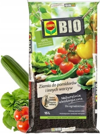 COMPO Ziemia BIO* naturalne podłoże do pomidorów i warzyw 15L