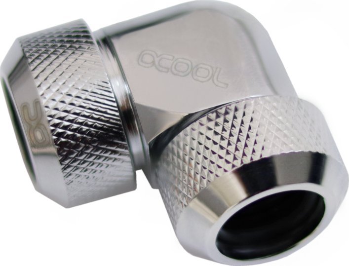 Alphacool Eiszapfen 13mm HardTube Anschraubtülle 90 Grad L-Verbinder Acryl- Messingrohre - chrome