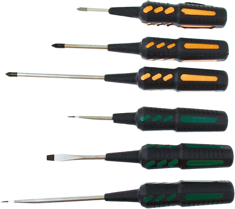 JOBIprofi Zestaw wkrętaków długa rączka 6szt. (W15430)